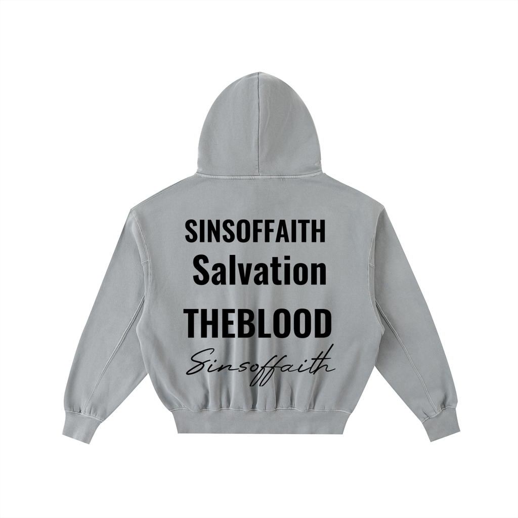 Frayed Enzyme Washed Fleece Hoodie