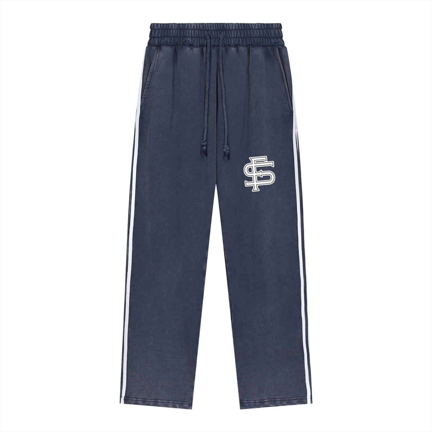 Snow Washed Contrast Tape Sweatpants
