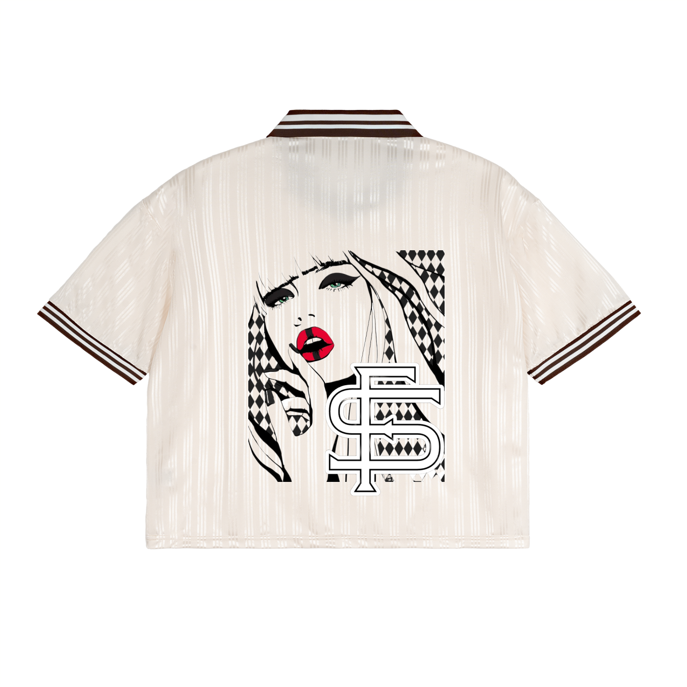 Contrast Stripes Polo Collar T-Shirt