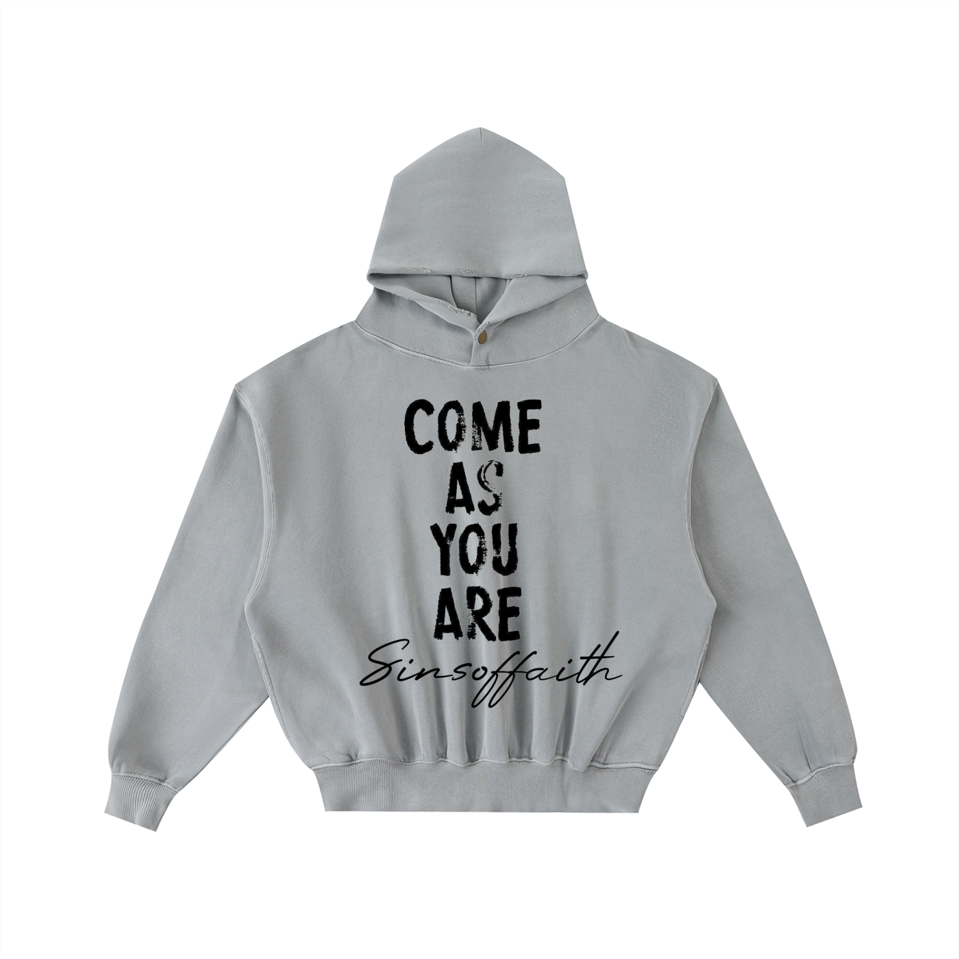 Frayed Enzyme Washed Fleece Hoodie