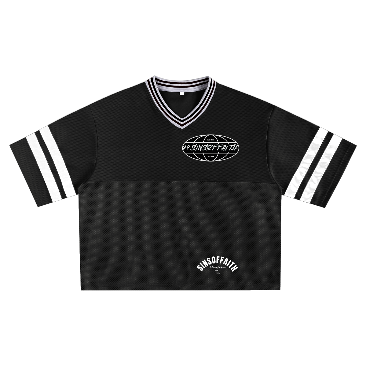 Taped Mesh Boxy T-shirt