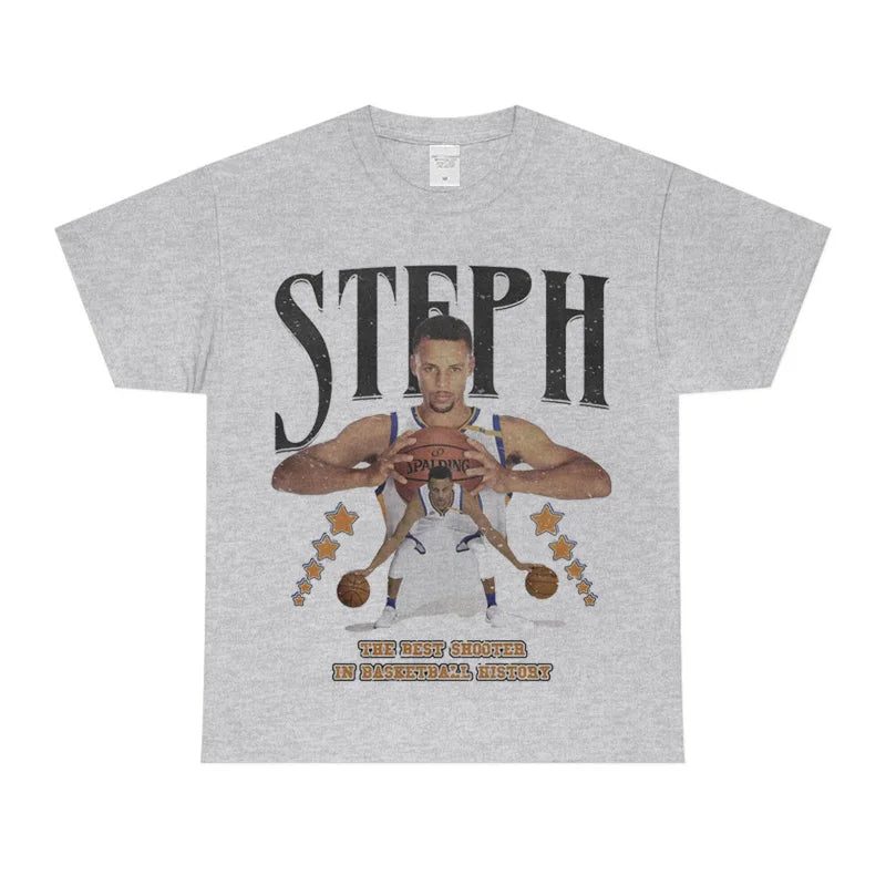 Stephen Curry Tee Stephen Curry American Casual Vintage VINTAGE Short Sleeve Blockbuster Cotton