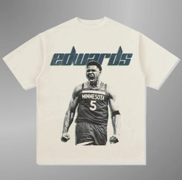 2025 Summer New NBA Anthony Edwards Y2KT-shirt Cotton Printing Large Size Round Neck Short-sleeved Top T-shirt for Men and Women