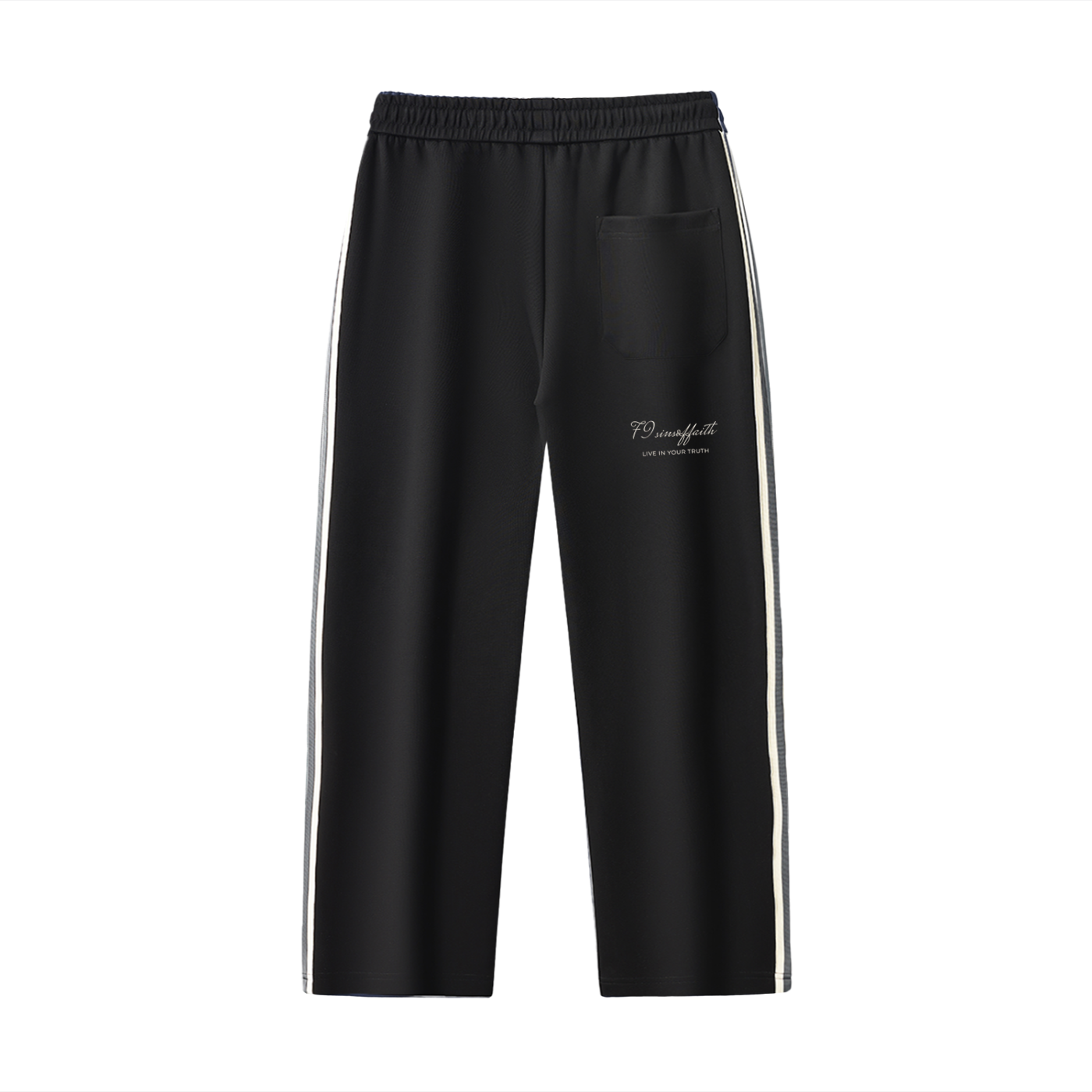 Contrast Side-Stripe Straight-Leg  Pants