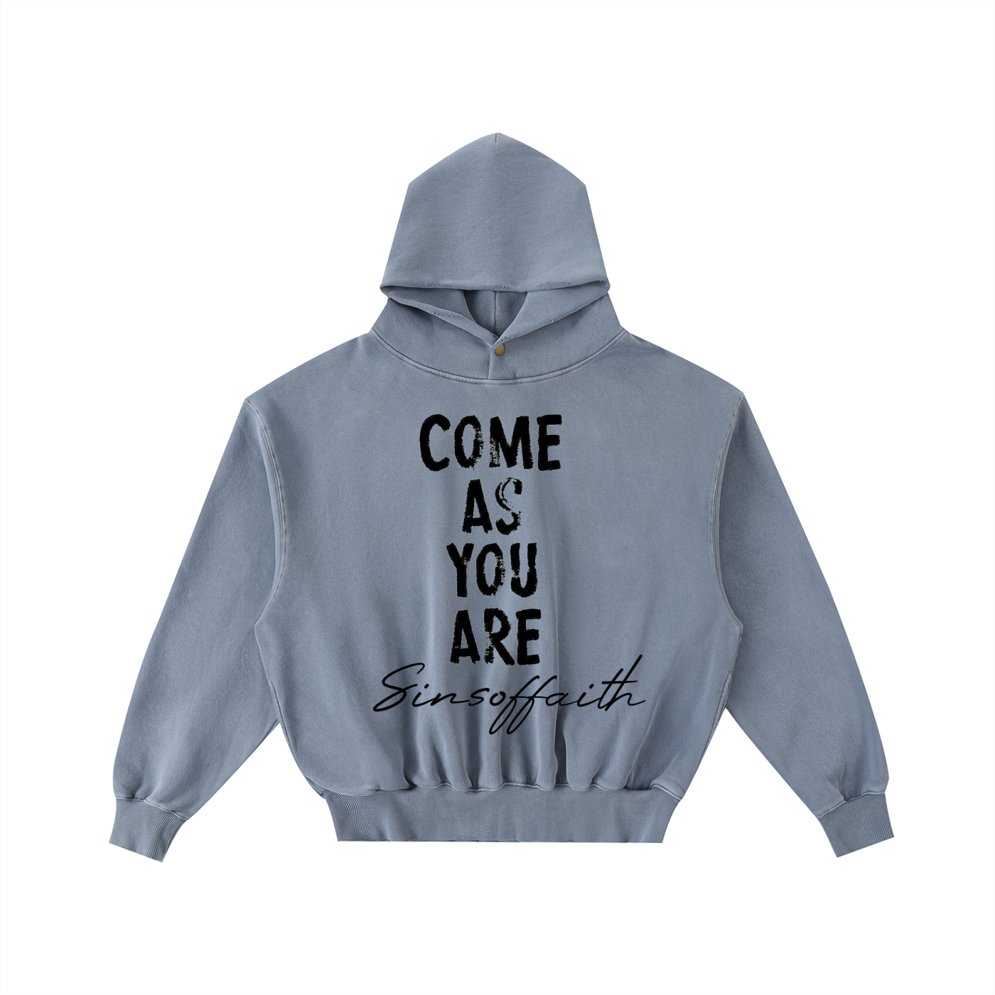 Frayed Enzyme Washed Fleece Hoodie