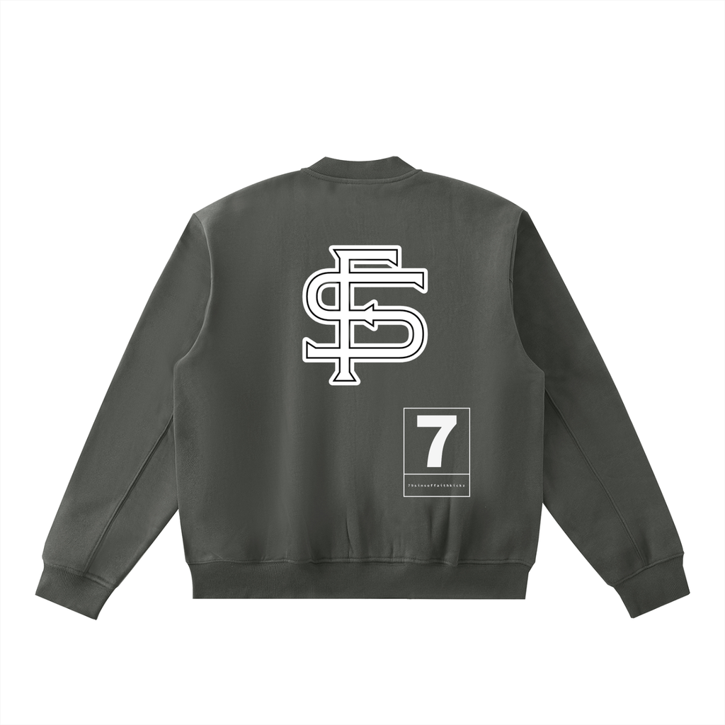 Essential Zip-Up Fleeced Varsity Jacket