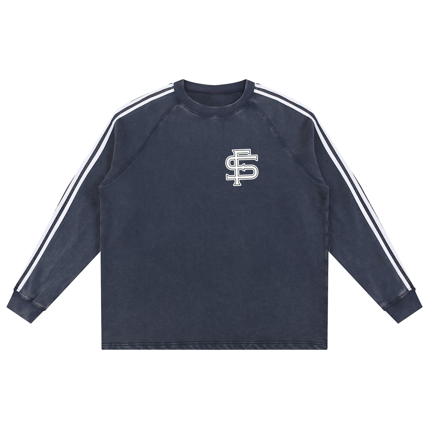 Snow Washed Contrast Tape Sweatshirt