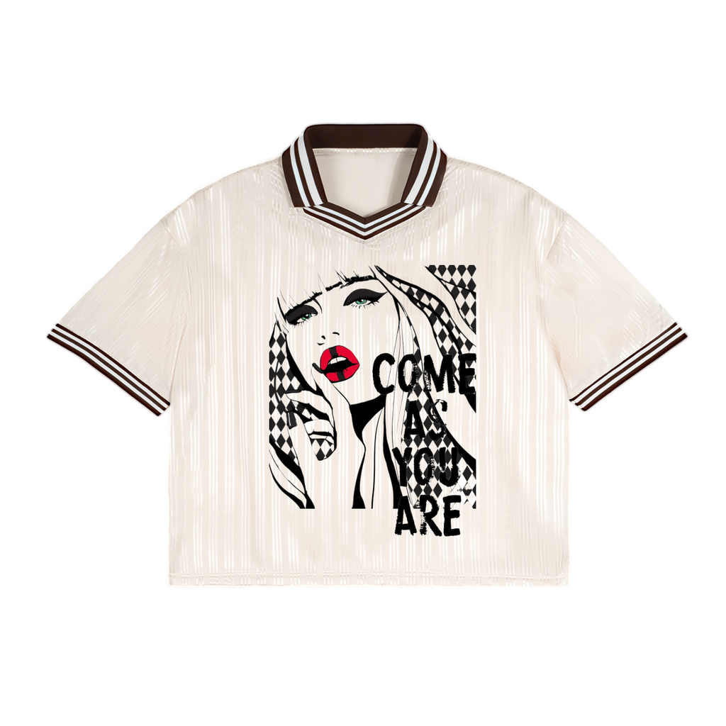 Contrast Stripes Polo Collar T-Shirt