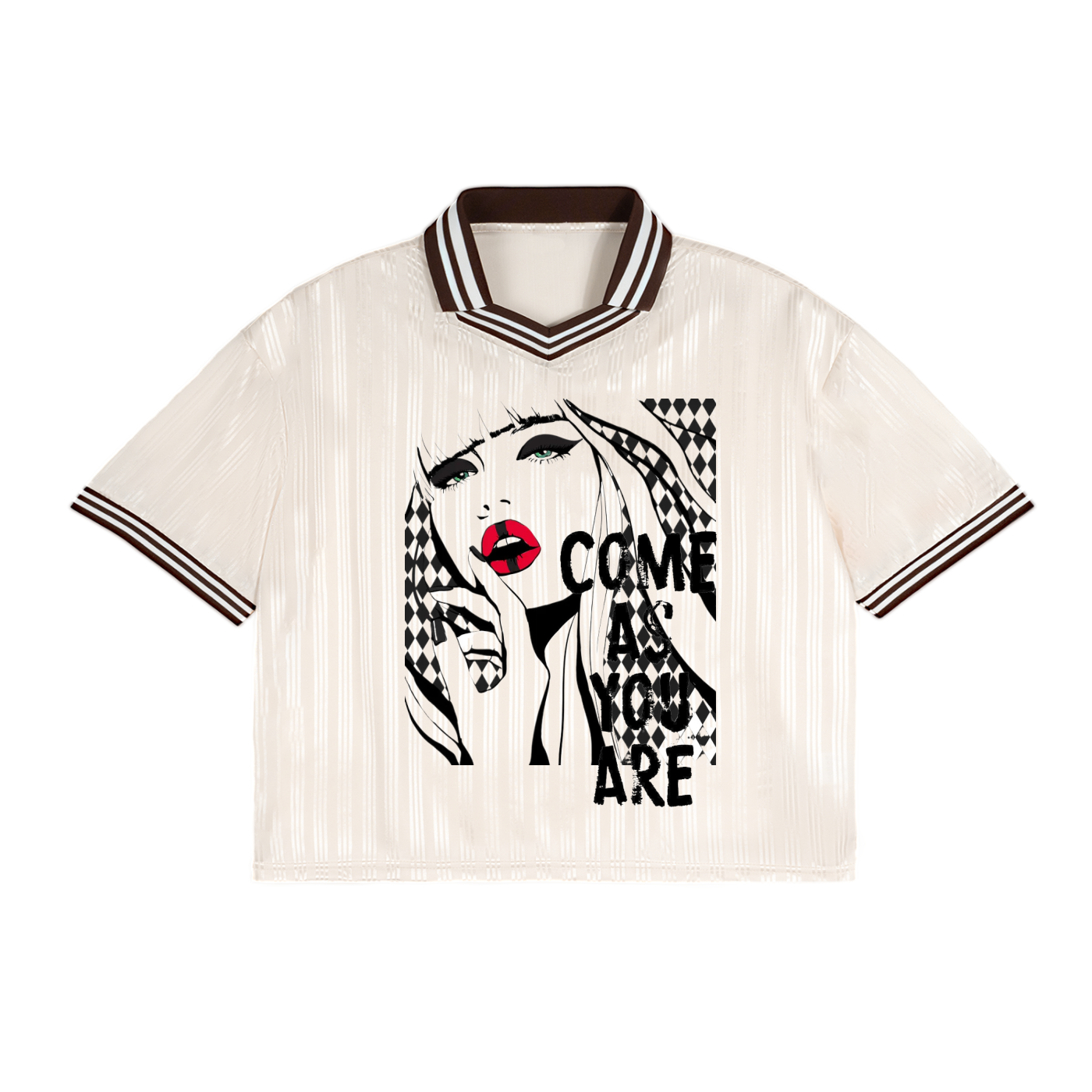 Contrast Stripes Polo Collar T-Shirt