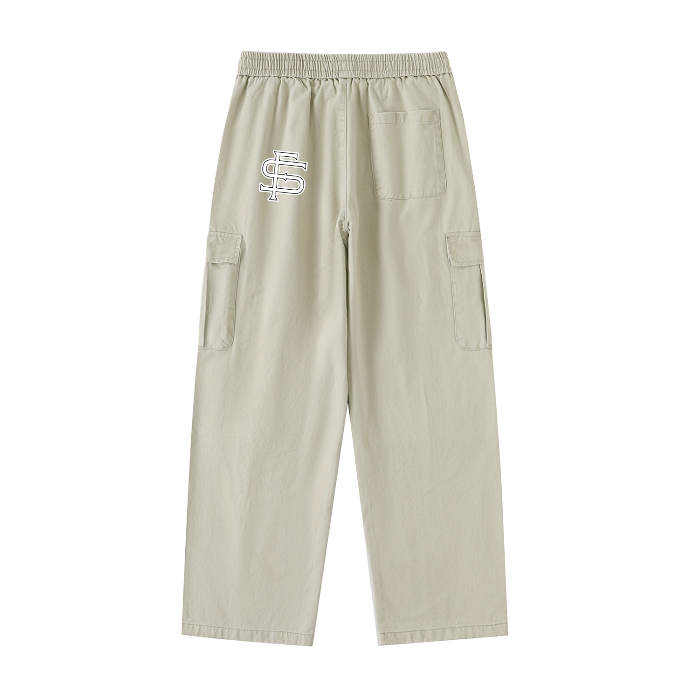 Drawstring Waist Straight-Leg Cargo Pants