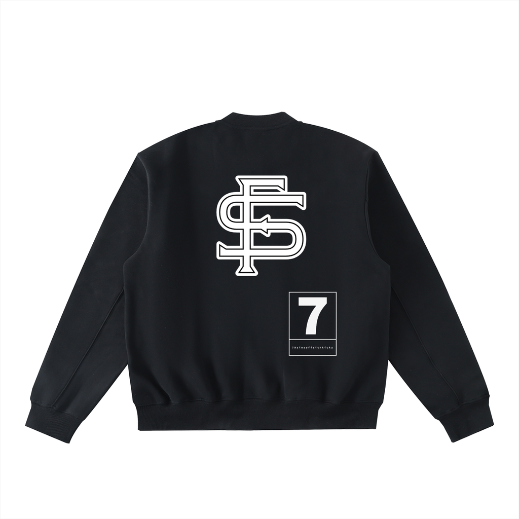 Essential Zip-Up Fleeced Varsity Jacket