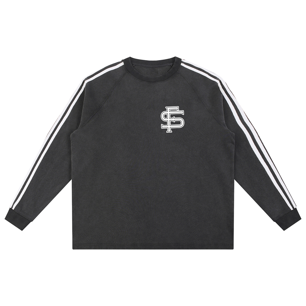 Snow Washed Contrast Tape Sweatshirt