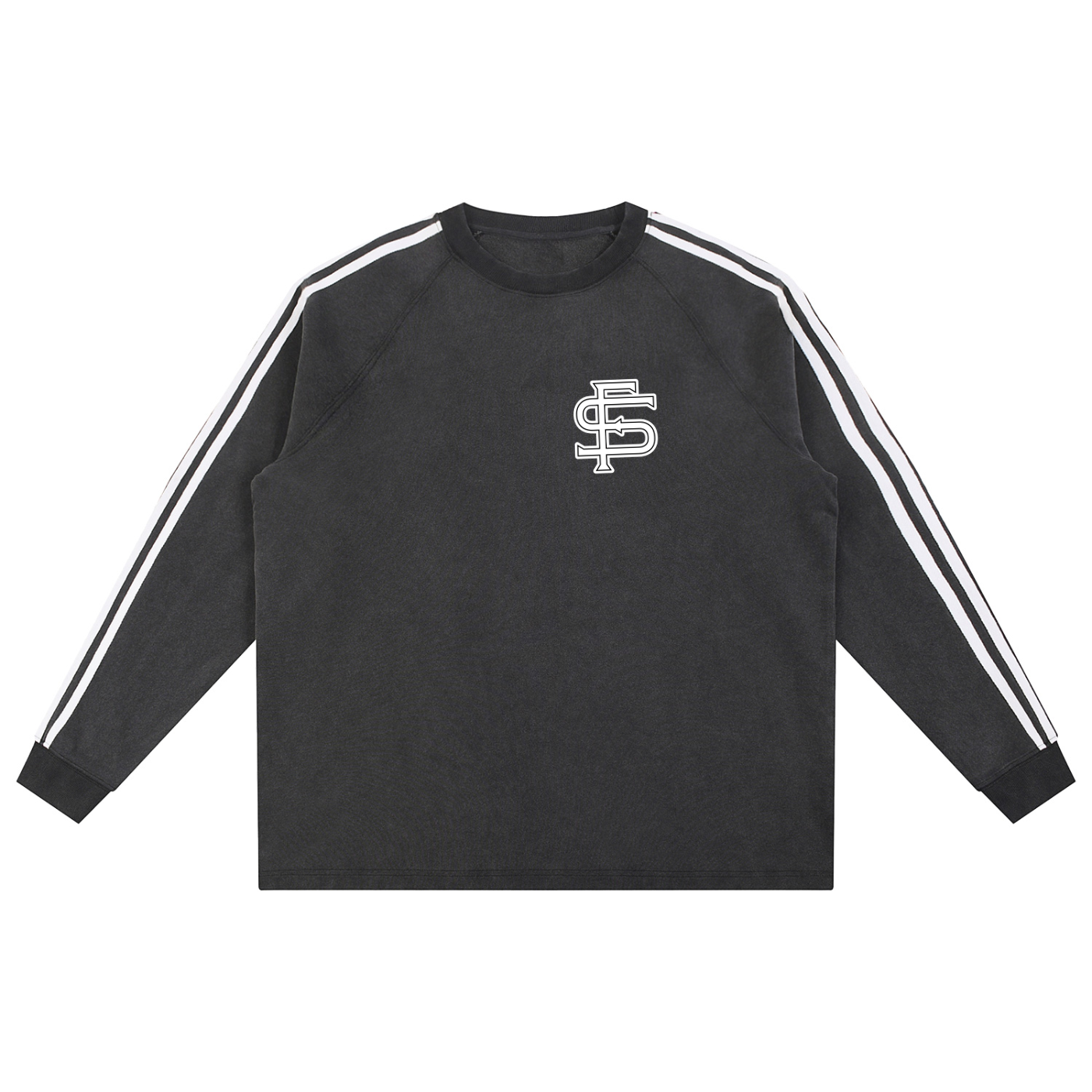 Snow Washed Contrast Tape Sweatshirt